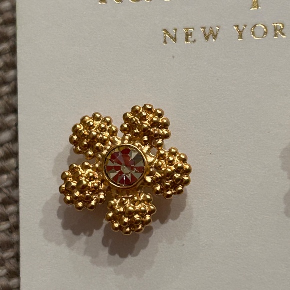 New: Kate Spade 14k Gold Filled Flower Earrings - Picture 3 of 4